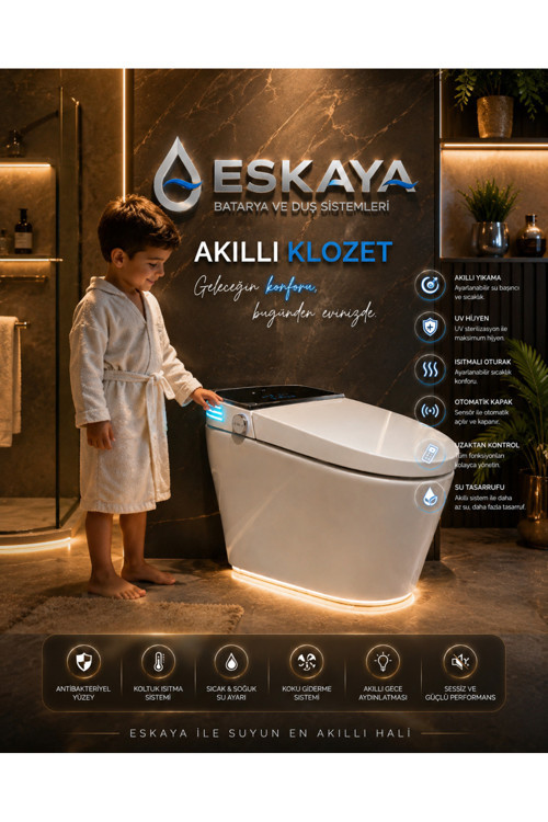 Akıllı Klozet Smart Wc Sensörlü- Otomotik Kapak Isıtmalı Oturak Taharetli …Elektirli Tuvalet