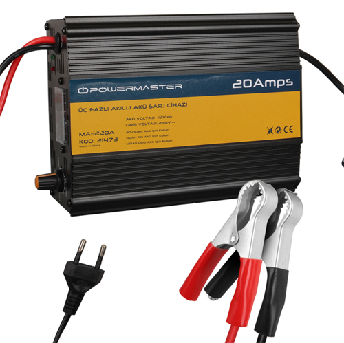 MA-1220A 12 Volt 20 Amper Üç Fazlı Akıllı Akü Şarj Cihazı