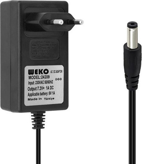7.2Volt - 1Amper 5.5x2.5 Uçlu Ledli Yerli Üretim Priz Tipi Adaptör
