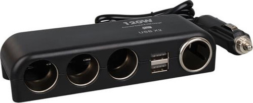 1525 12-24V Çift USB'LI 120W 80cm Kablolu 4'LÜ Araç Çakmak Çoklayıcı