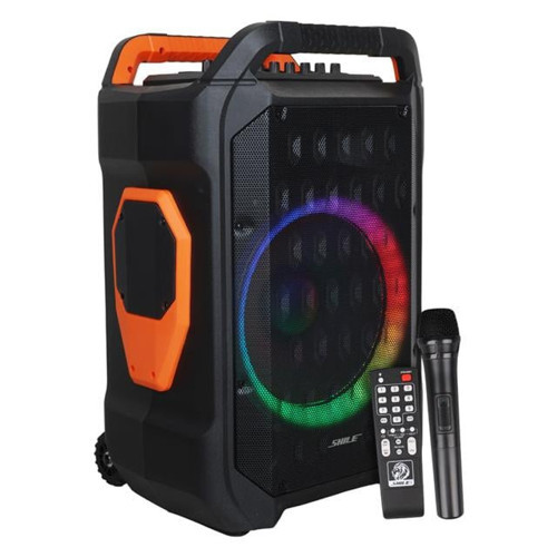 SL-10 120 Watt Taşınabilir Seyyar Amfi Hoparlör Kablosuz 1 EL + 1 Yaka Mikrofonlu Kumandalı US