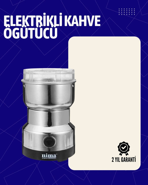 Elektrikli Sessiz Kahve Öğütücü | Çok Fonksiyonlu, 200W, AB Fişli, Kolay Temizlenir