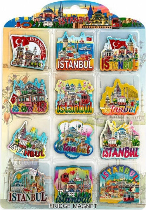 İstanbul Temalı Silikon Buzdolapı Süsü Magnet 12'Li Set