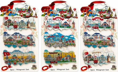 İstanbul Temalı Silikon Buzdolapı Süsü Magnet 3'Lü Set