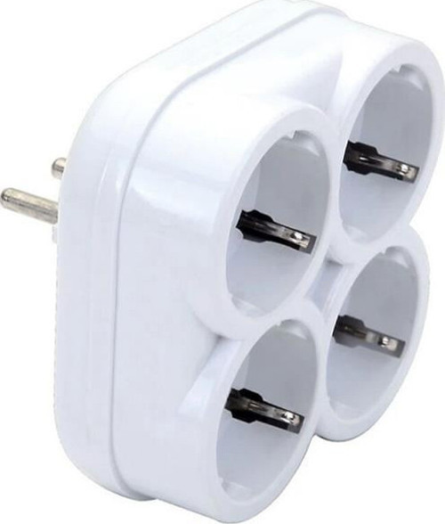 10004 Topraklı 16 Amper 250 Volt Beyaz 4'lü Çok Amaçlı Golyat Priz