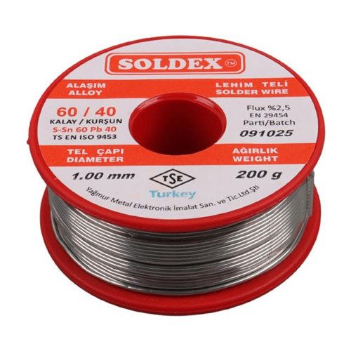 1.00Mm Kalın 200 Gram Kalın Lehim Teli SN60 PB40