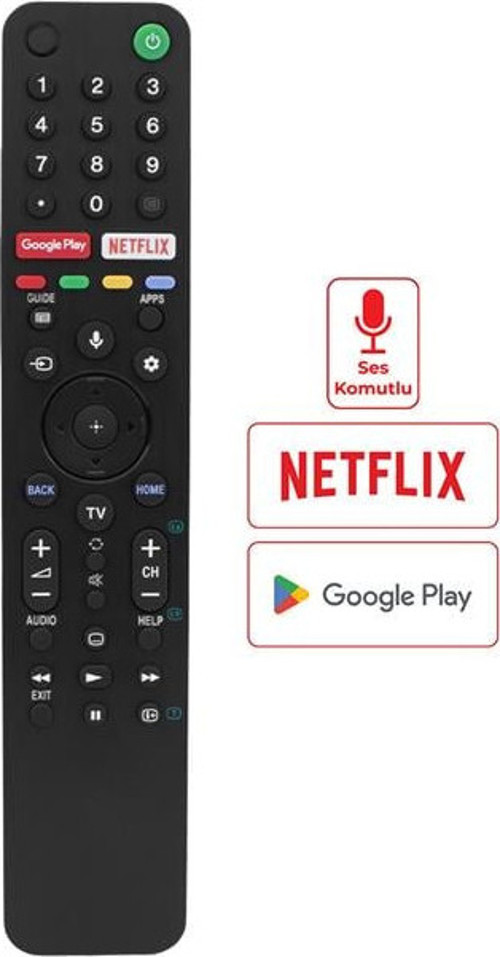 Sony RMF-TX500P Netflix-Google Play Tuşlu Ses Komutlu Lcd-Led Tv Kumanda