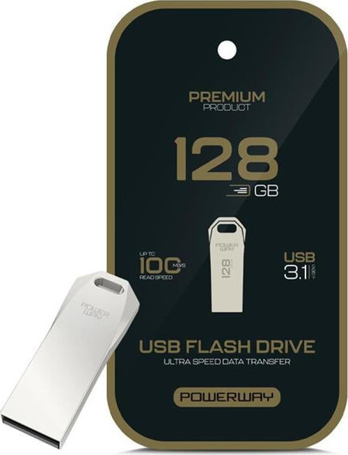 Premium 128 GB 100MB/S Ultra Hızlı USB 3.1 Metal Silver Flash Bellek