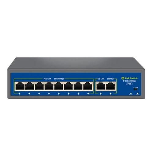 NVC-HIF0820FBL-C 8+2 Port 120W 10/100Mbps PoE Switch (250m Extend Modlu)