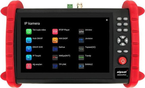 IPCX33 7 Ekranlı IPC-ONVIF-AHD-CVI-TVI-HDMI-Analog Girişli Cctv Kamera Test Cihazı