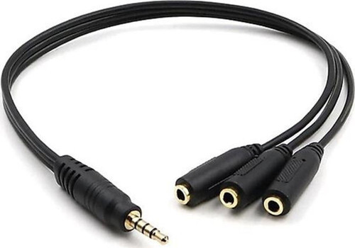 3.5 Mm Erkek * 3 Stereo Dişi Kulaklık Çoklayıcı 30 Cm Y Kablo