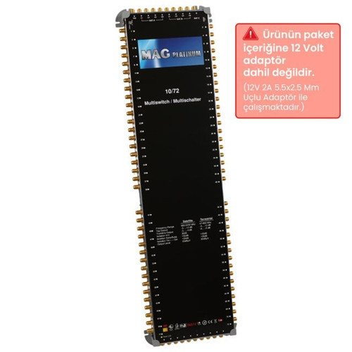 Platinum MP 10/72 Multiswitch 10 Giriş 72 Çıkışlı Merkezi Hibrit 4K Ve 3D Destekli Uydu Santrali