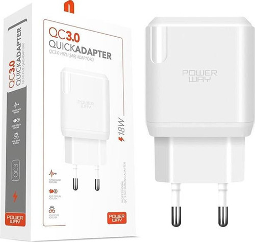QC3 3 Amper 18W Tüm Telefonlarla Uyumlu USB Hızlı Şarj Adaptörü