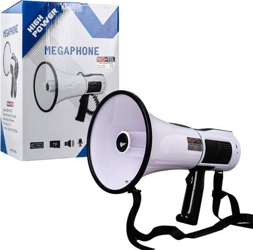No-Tel 106U Bluetooth-Usb-Siren-Ses Kayıt Özellikli Dahili Bataryalı 100 Watt Büyük Boy Megafon