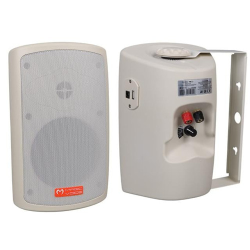 MV-36 11 CM 50 Watt Komütatörlü Hat Trafolu Krem Beyaz Sütun Hoparlör (2'li Takım)