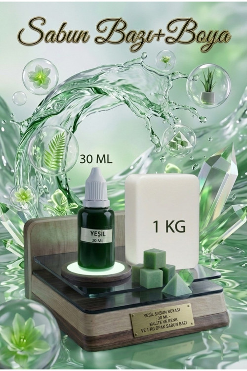 1 KG Opak Sabun Bazı + 30 ML Yeşil Kırmızı Sabun Boyası | Derin ve Yoğun Renkli Sabun Seti