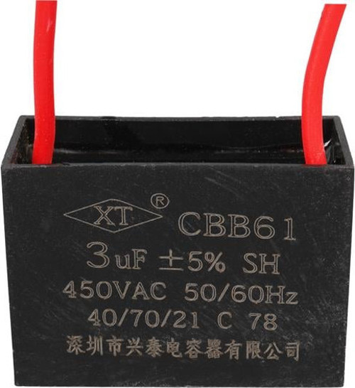3 UF 450 V Kablolu Kare Tip Kutupsuz Kondansatör