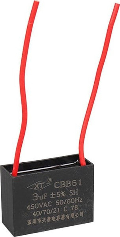 3 uF 450 Volt Kablolu Kare Tip Kutupsuz Kondansatör
