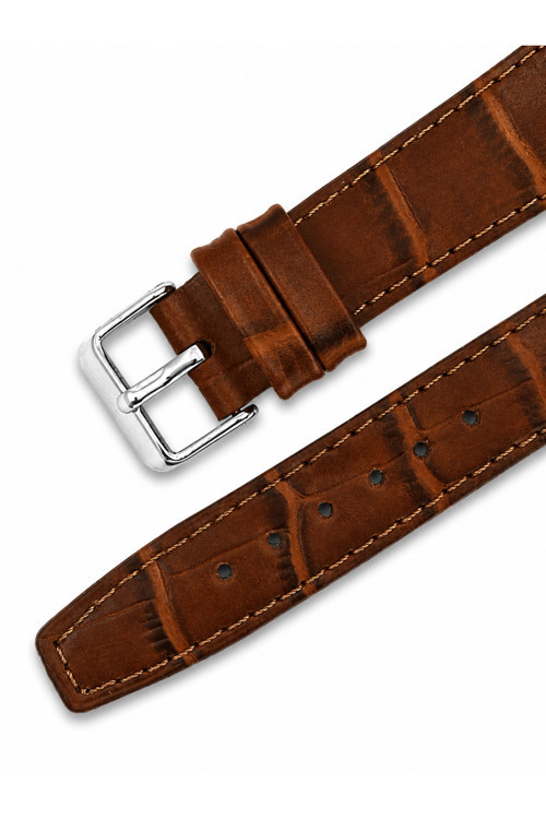 Taba Kroko Desenli Gentleman Hakiki Deri Saat Kayışı / Kordonu | 20 mm | Klasik Tasarım