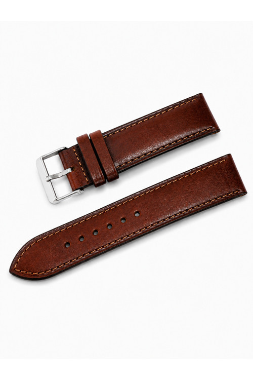 Taba Düz Hakiki Deri Saat Kayışı / Kordonu | 26 mm | El Yapımı
