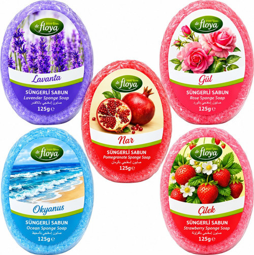 Süngerli Sabun 125 gr 5 li Karma Paket