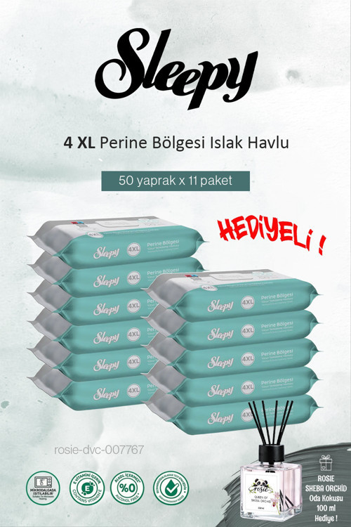 11 paket x 50'li (550 yaprak) Perine Bölgesi Vücut Havlusu ve ROSIE