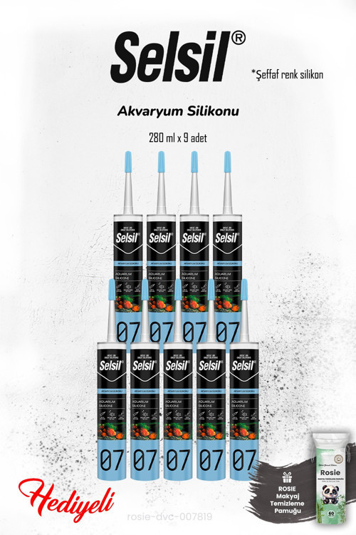 9'lu Şeffaf Akvaryum Silikon ve ROSIE