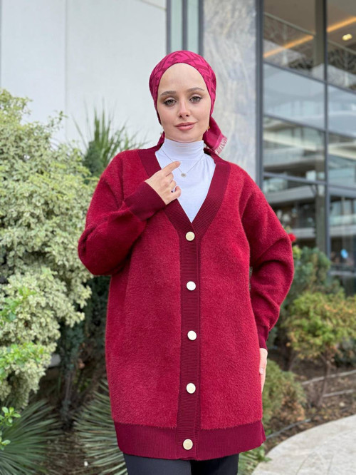 🧶 Sakallı Hırka | Uzun Triko Hırka--Standart Beden (38-46)