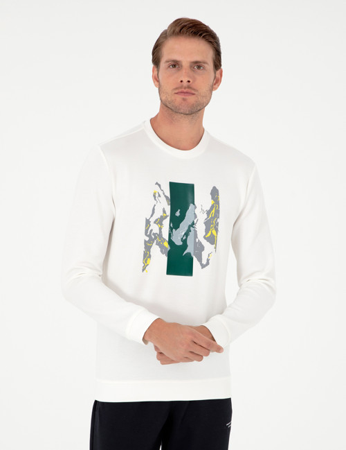Ekru Regular Fit Bisiklet Yaka Sweatshirt 50290612-VR019