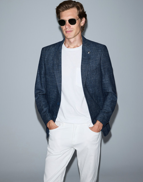 Açık Lacivert Yün Karışımlı Ex. Slim Fit Ceket 50291928-VR059