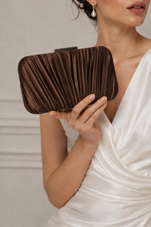 Kadın Özel Model Pilse Desenli Abiye Çanta , Clutch Portföy El Gece Düğün Nişan Abiye Çantası