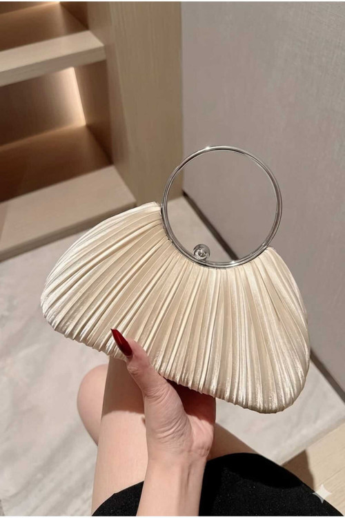 Ten Saten Yeni Model Pilseli Abiye Çanta Kol/El Çantası Abiye Şık Çanta Gümüş Kasa