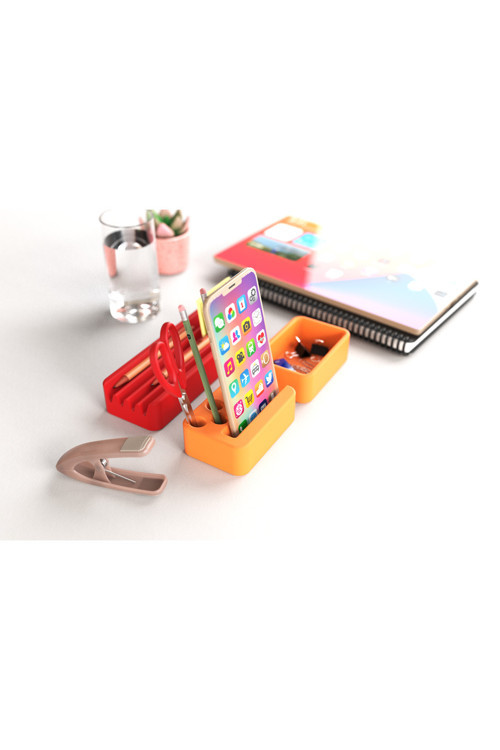 Tıdy Arc - Desk Organizer Renkli Çok Bölmeli Masaüstü Düzenleyici Ve Telefon Standı