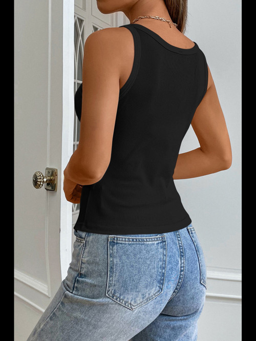Fantezia Night Kadın Siyah Kolsuz Kalın Askılı Uzun Crop Top Bluz & Atlet