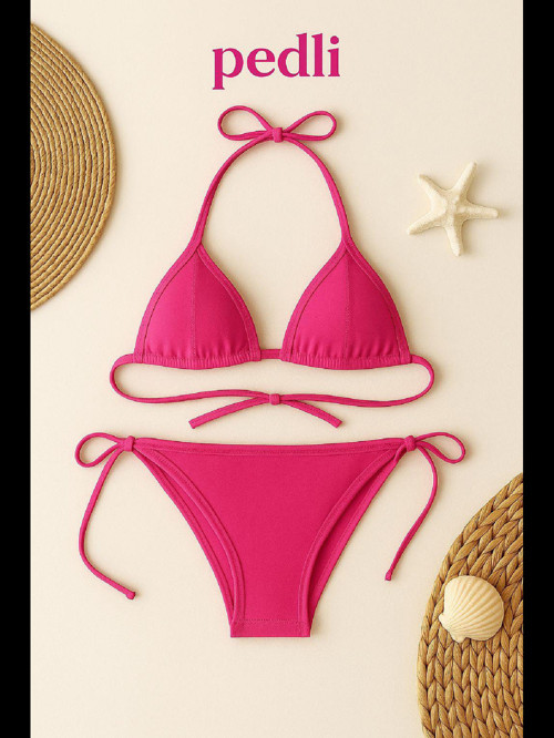 Fantezia Night Kadın Fuşya Yandan Bağlamalı Bikini Mayo Takımı