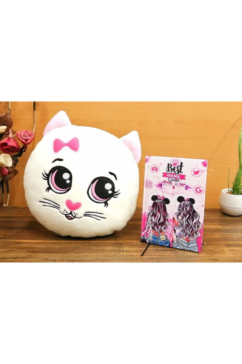 Sevimli Kedi Polar Yastık Ve Best Friends Temalı Defter