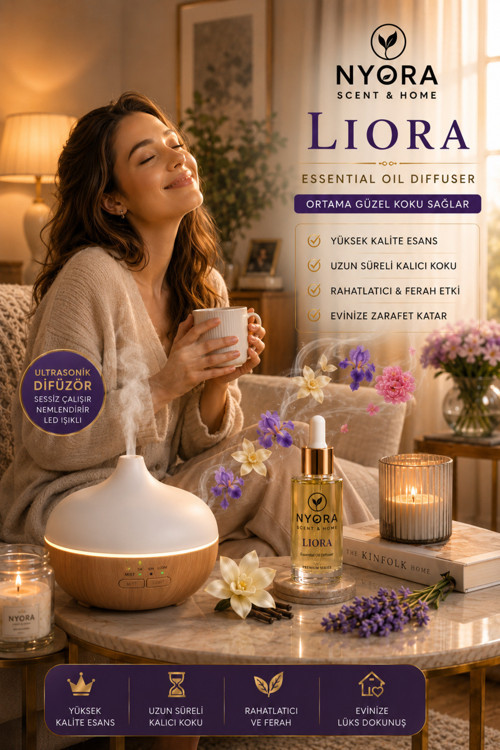 50 Ml Damlalıklı Liora Difizör Ve Buhurdanlık Ortam Kokusu Aroma Terapi Esansiyel Uçucu Yağ
