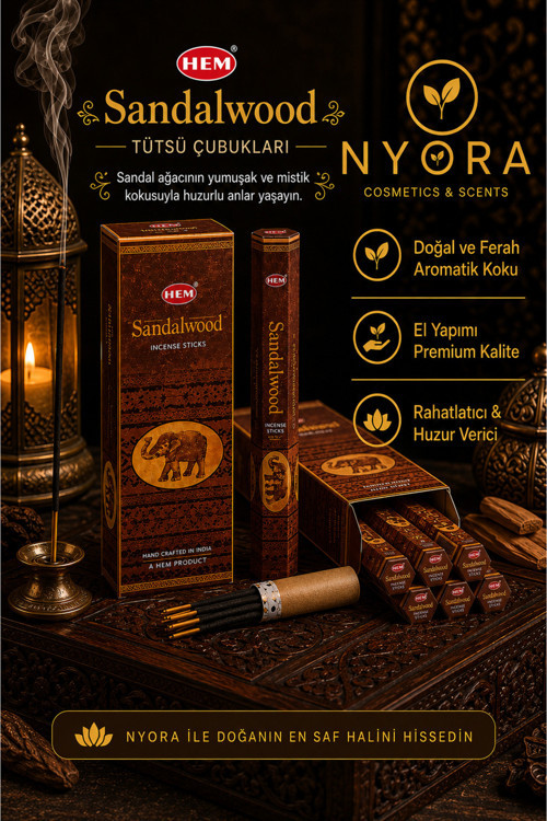 Tütsü Sandalwood Sandal Aağacı 20 Adet Çubuk Tütsü