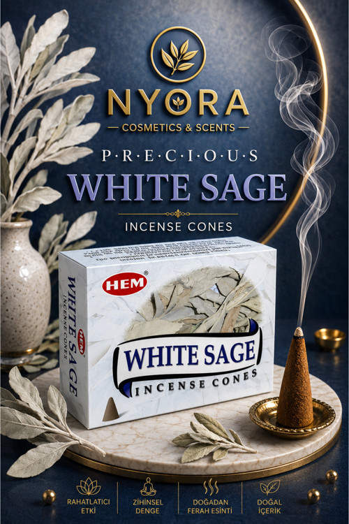 White Sage Adaçayı 10 Adet Konik Tütsü