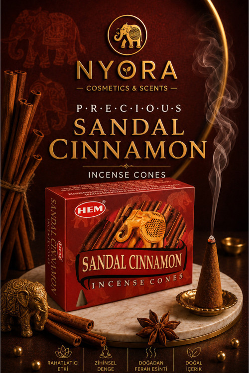 Sanda Cinnamon Sandal Ağacı Tarçın 10 Adet Konik Tütsü