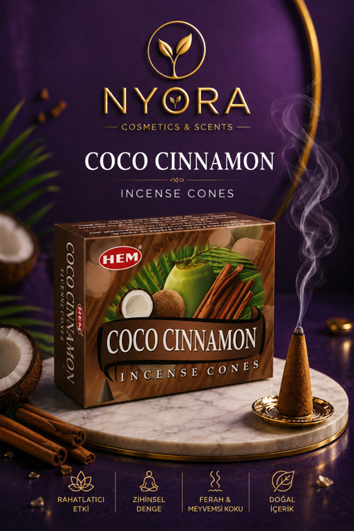 Coco Cinamon Hindistan Cevizi Tarçın 10 Adet Konik Tütsü