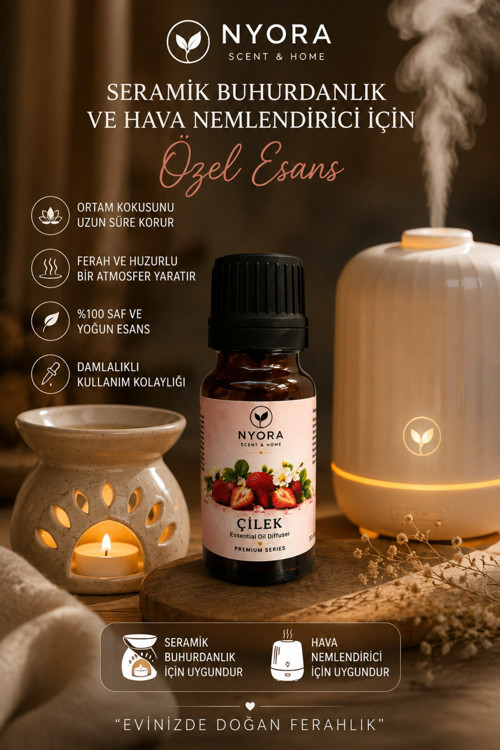 10 Ml Çilek Kokusu Buhurdanlık Ve Hava Nemlendirici Otram Kokusu Esansı