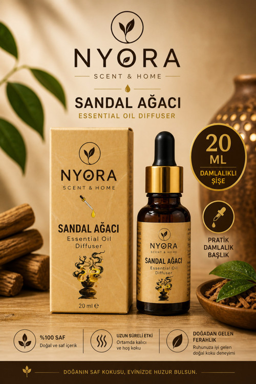 Sandal Ağacı 20 Ml Damlalıklı Difizör Ve Buhurdanlık Esansiyel Yağ