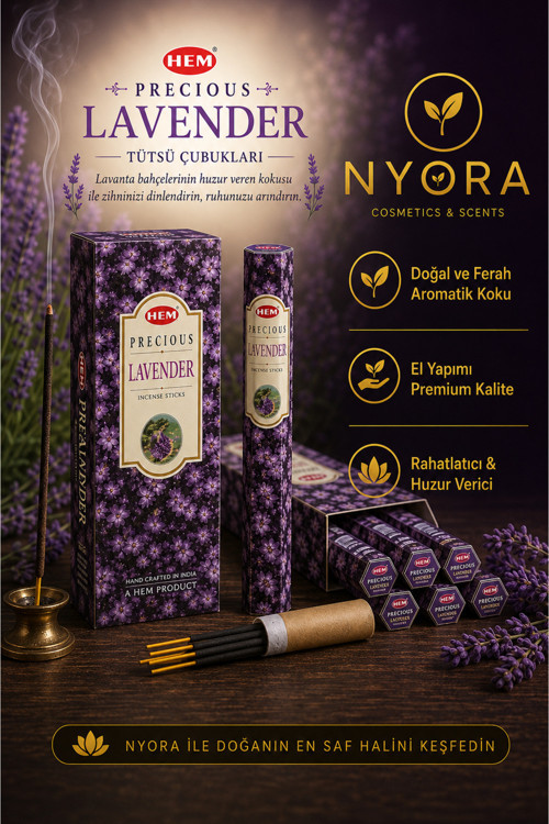 Tütsü Lavander Lavanta Çiçeği Kokulu 20 Adet Çubuk Tütsü