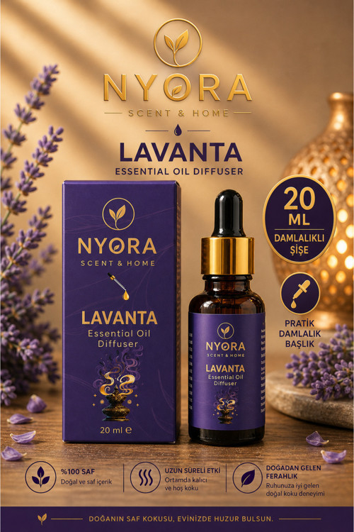 Lavanta 20 Ml Damlalıklı Difizör Ve Buhurdanlık Esansiyel Yağ