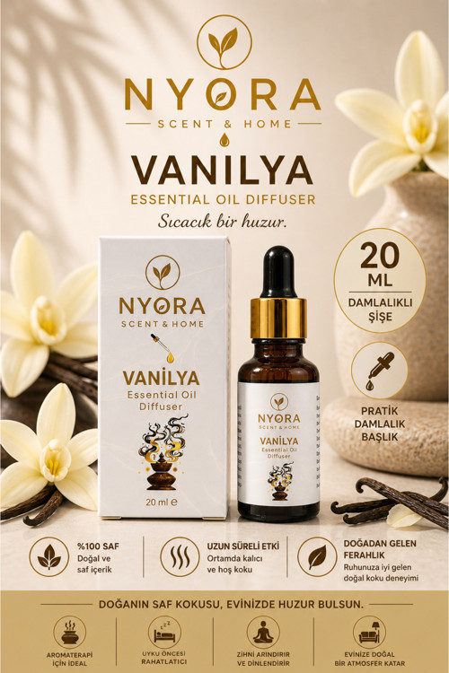 Vanilya 20 Ml Damlalıklı Difizör Ve Buhurdanlık Esansiyel Yağ