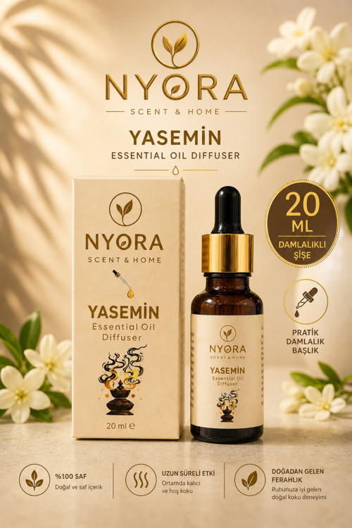 Yasemin 20 Ml Damlalıklı Difizör Ve Buhurdanlık Esansiyel Yağ