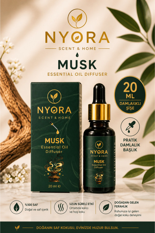 Musk 20 Ml Damlalıklı Difizör Ve Buhurdanlık Esansiyel Yağ