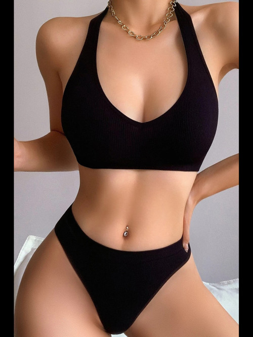 Fantezia Night Kadın Siyah Seamless Tanga Sütyen Takım