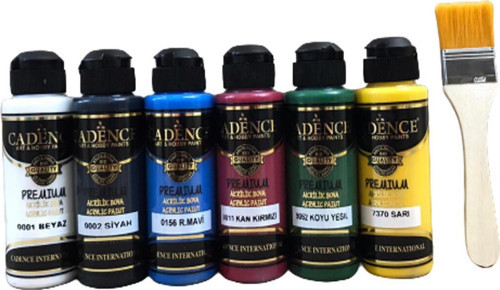 Akrilik Boya Seti Ve Fırça 120 Ml 6Lı